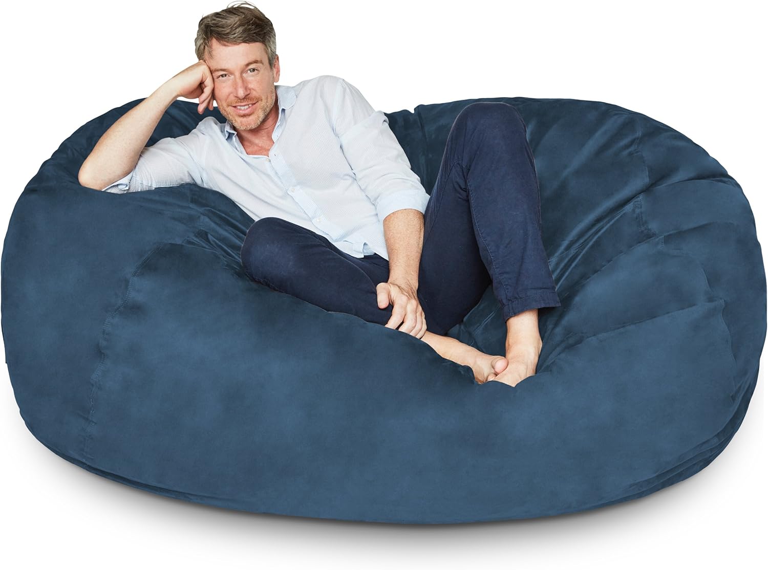 Lumaland – Puf de lujo con funda de microgamuza en diferentes tamaños y colores, lavable a máquina, sirve como sofá grande y sofá cama gigante para
