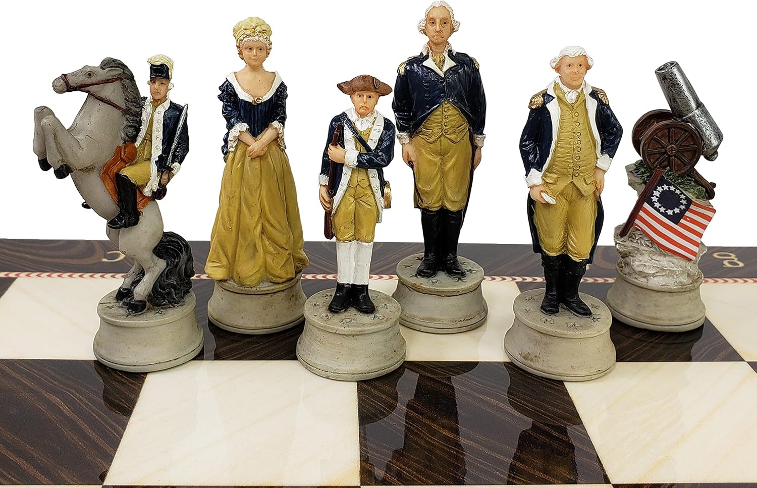 Juego de ajedrez de guerra de independencia revolucionaria americana con tablero de elegancia de 17″ Revolución
