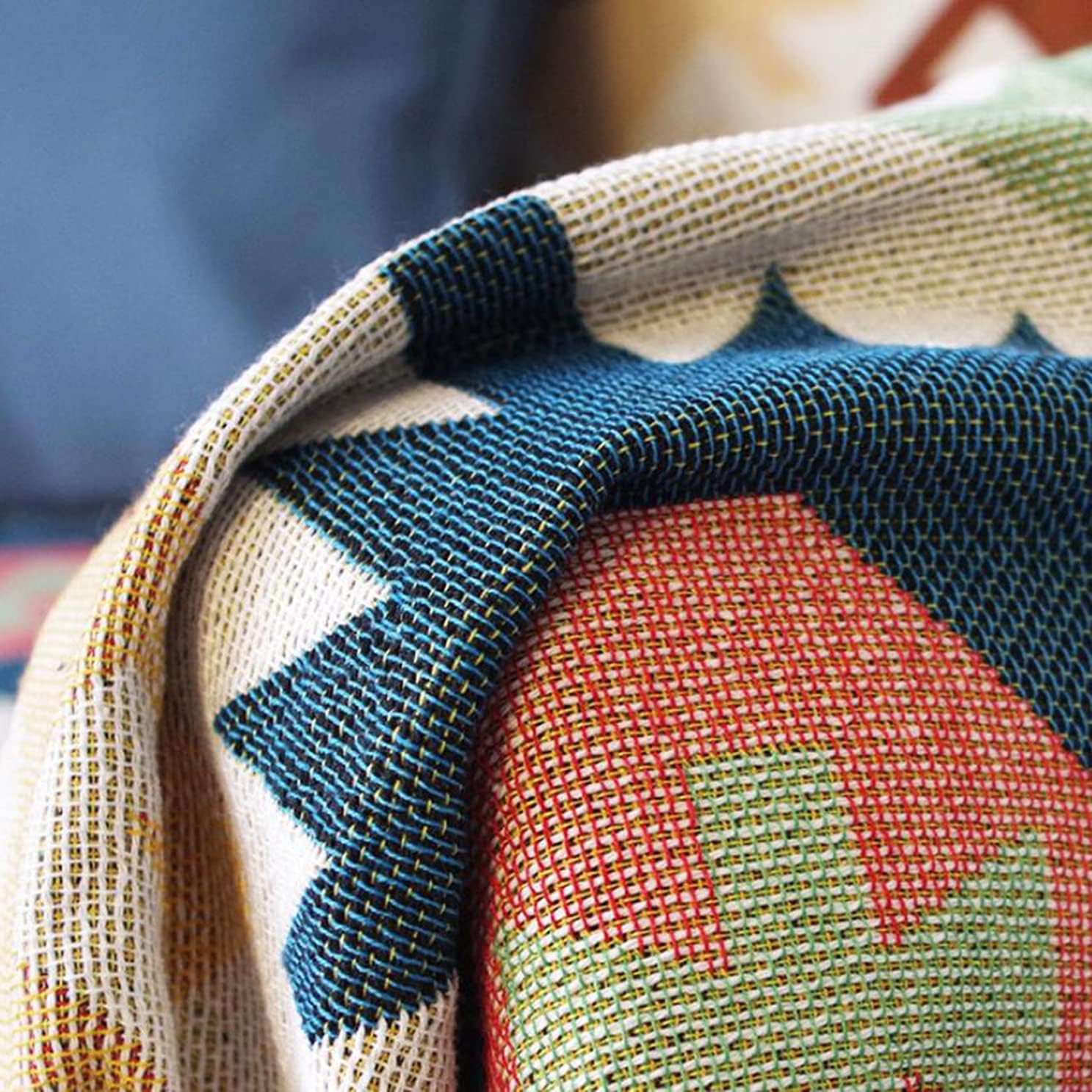 Luxlovery Manta bohemia para sofá, manta tejida geométrica, bohemio, hippie, tribal, bohemio, azteca, para sofá, cama azteca, manta de gran tamaño