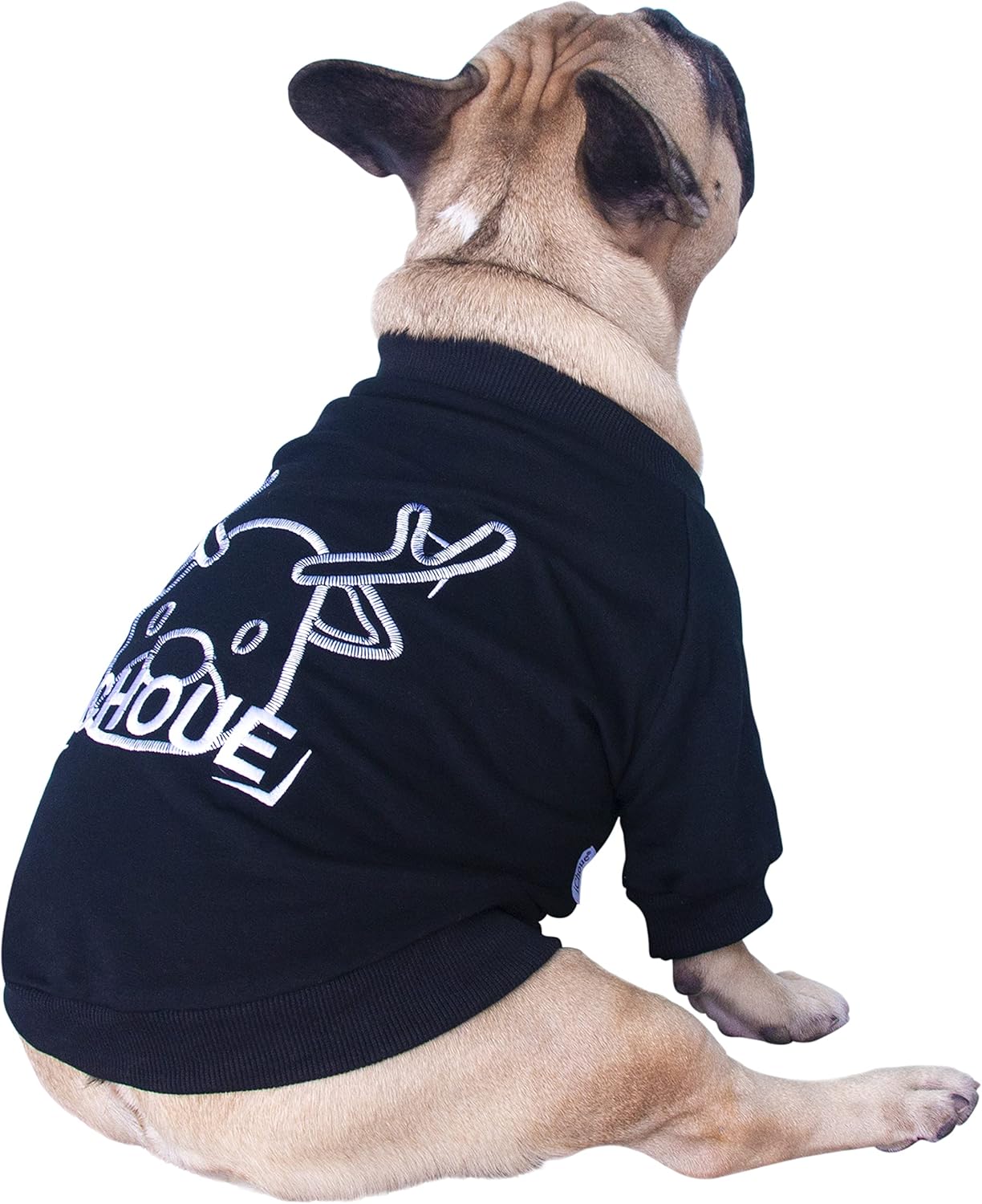 iChoue Sudadera de Bulldog Francés Bordado Ropa para Perro para Pug Frenchie Inglés Amarican Pitbull Boston Terrier – NegroMediano