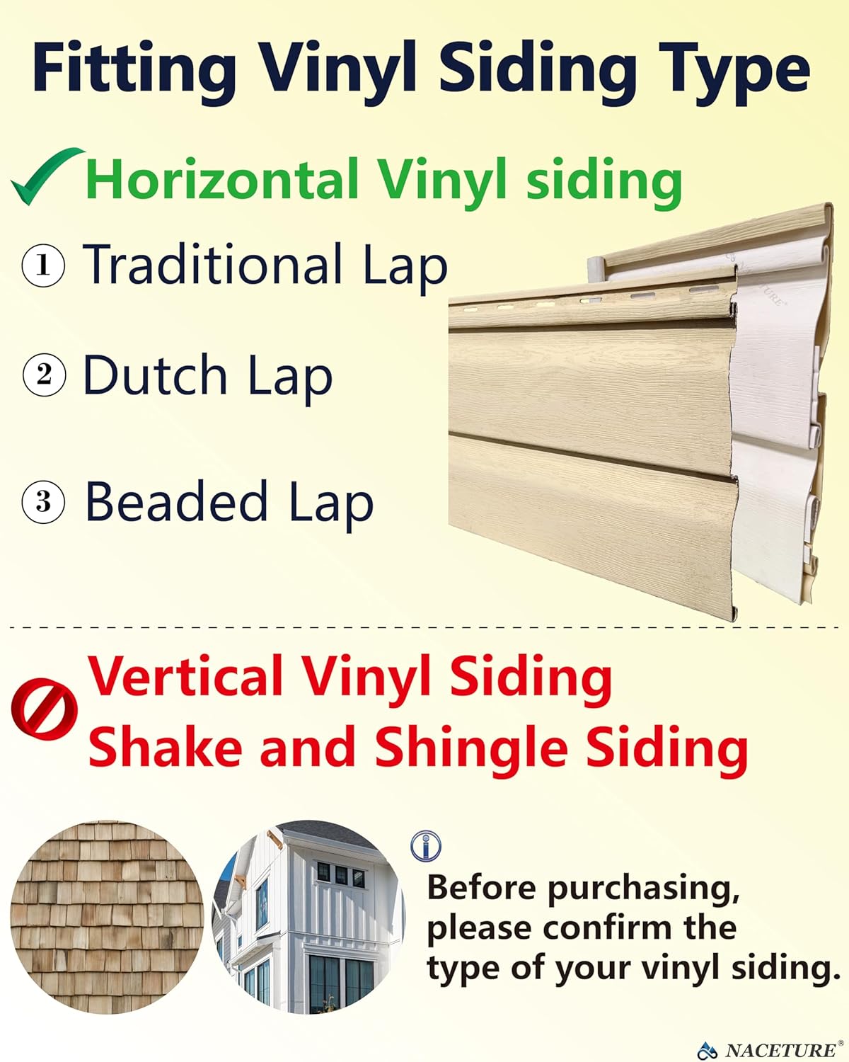 NACETURE Ganchos laterales de vinilo, paquete de 6 clips de vinilo para colgar decoraciones al aire libre para patio, montaje lateral de vinilo