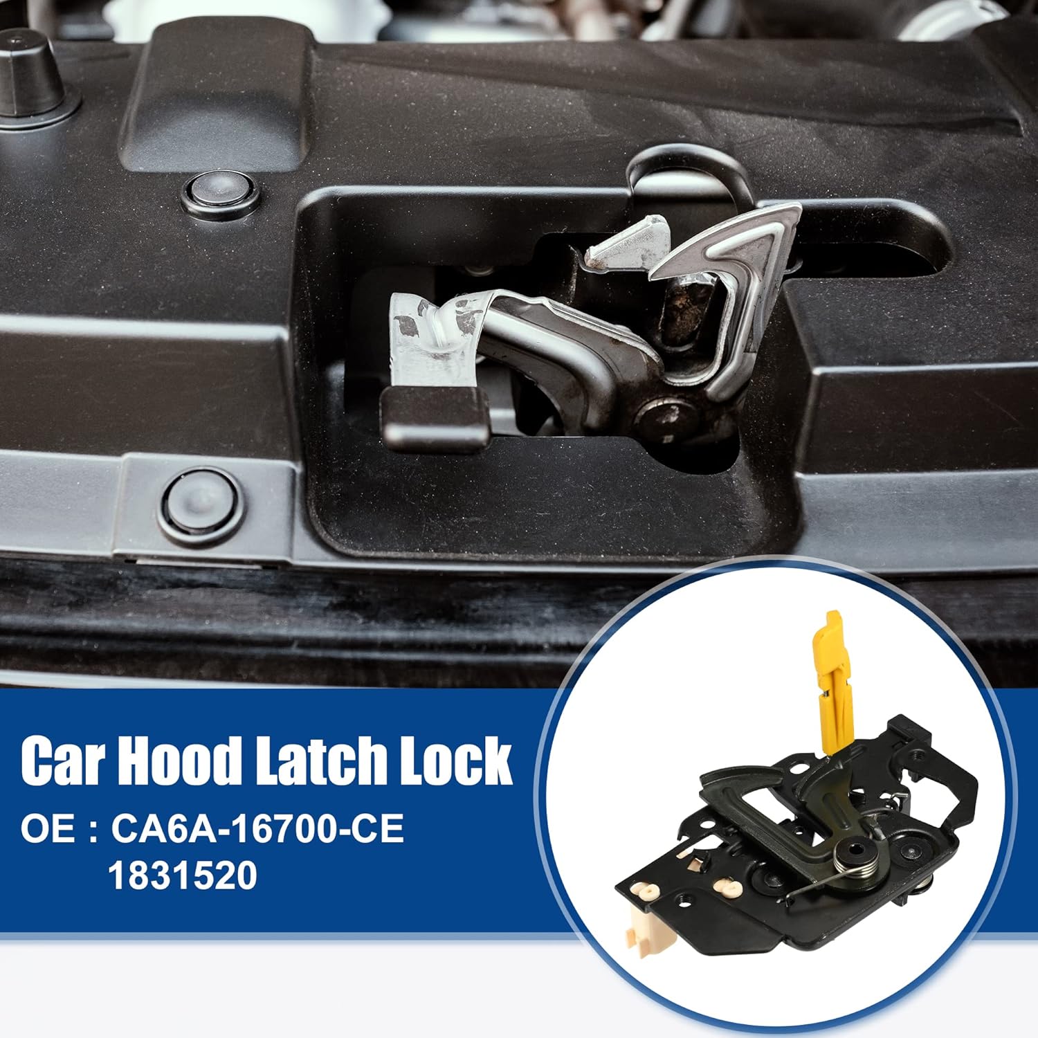 ACROPIX Reemplazo de bloqueo de capó de automóvil para Ford Fiesta 2008-2012 NO.CA6A-16700-CENO.1831520 – Paquete de 1 negro