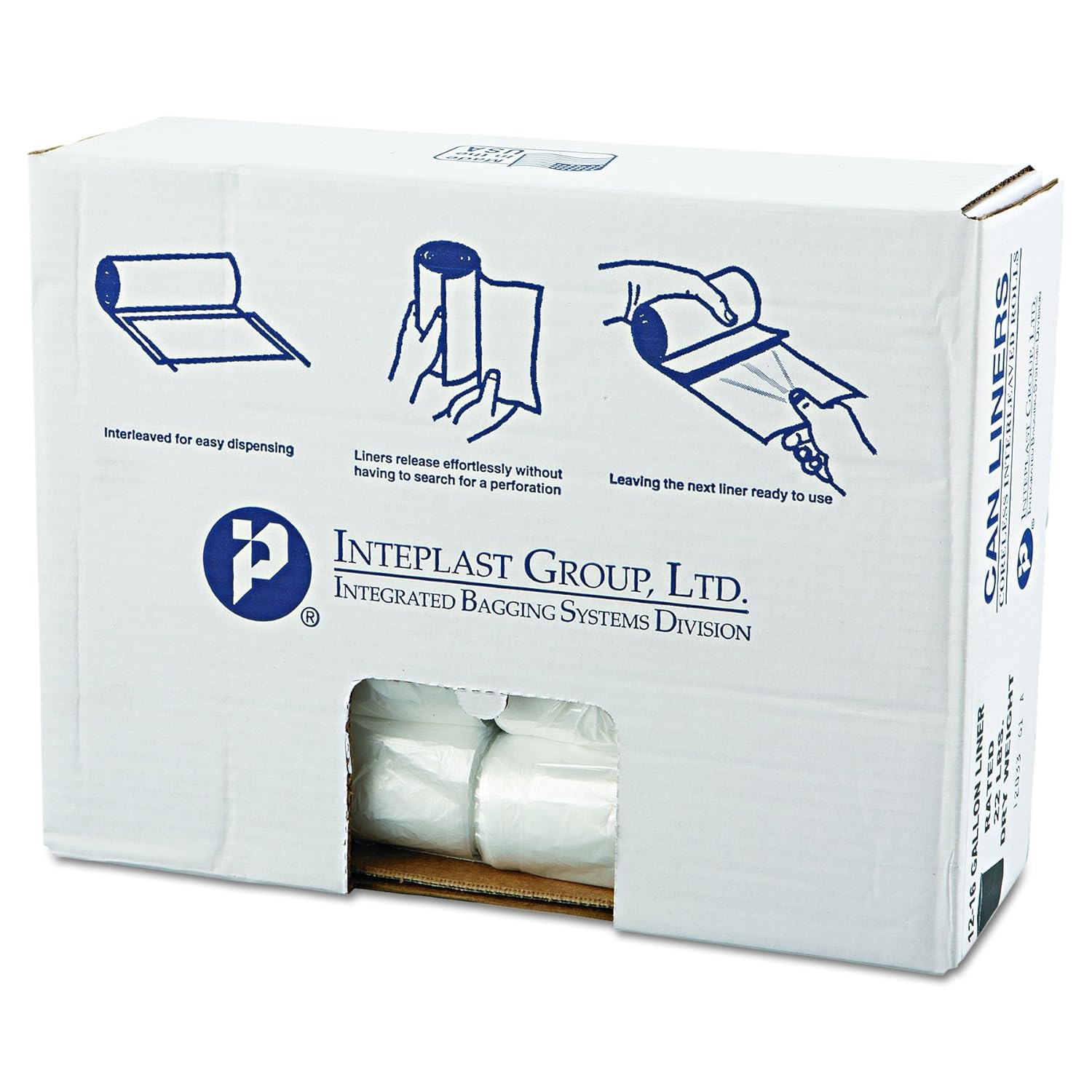 Inteplast Group Valu-Plus HDPE. Star Seal. Revestimiento para bote de basura, Natural, 1000