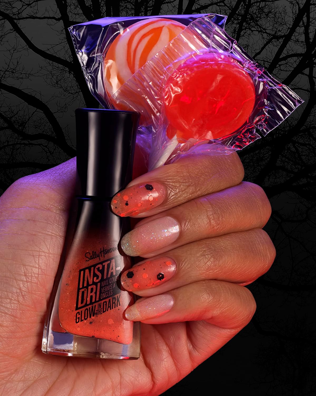 Sally Hansen Insta-Dri Esmalte de uñas, brilla en la oscuridad, Creep it Real, 0.5 onzas líquidas