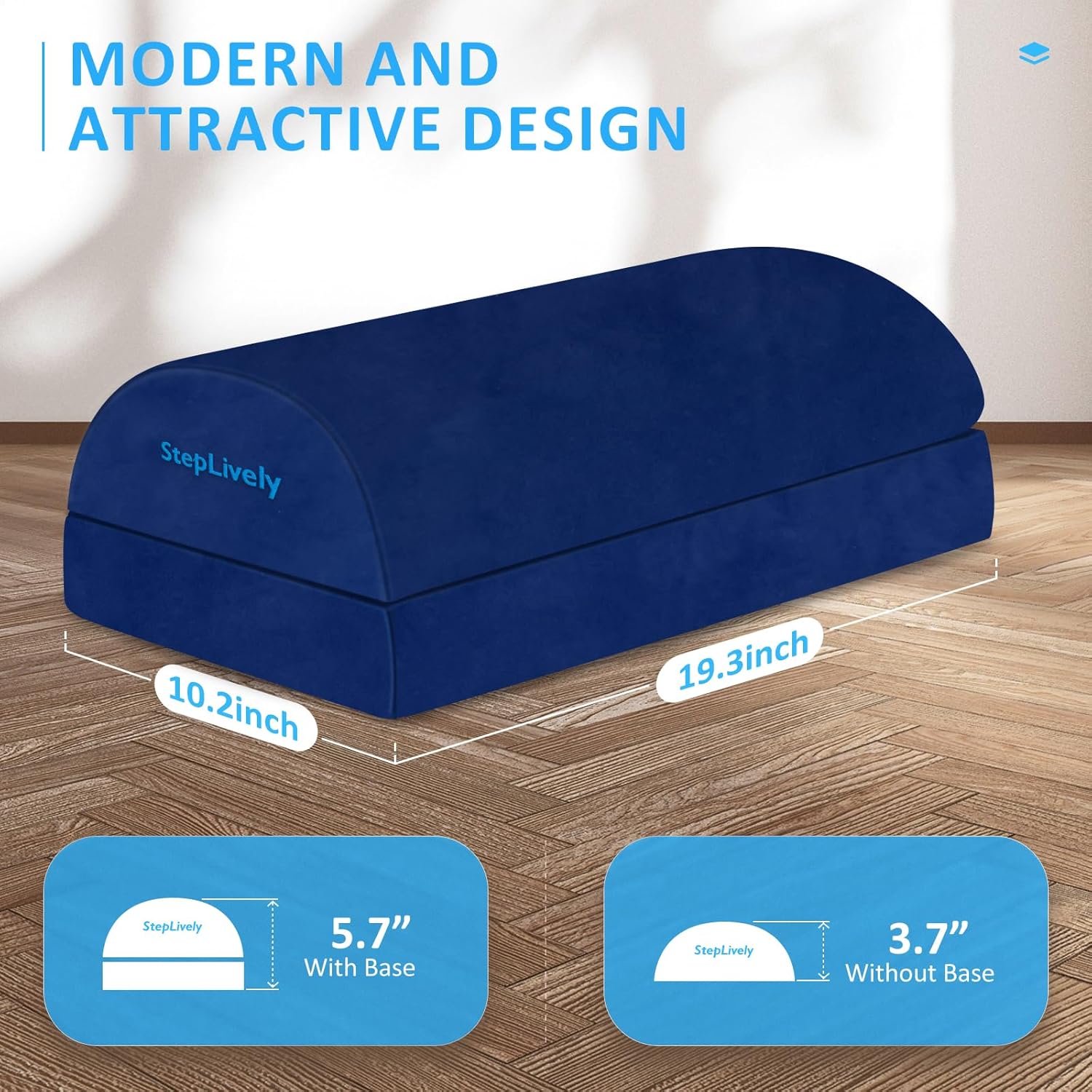 StepLively Reposapiés para debajo del escritorio en el trabajo, cómodo taburete con 2 alturas ajustables, reposapiés con funda lavable, para aliviar
