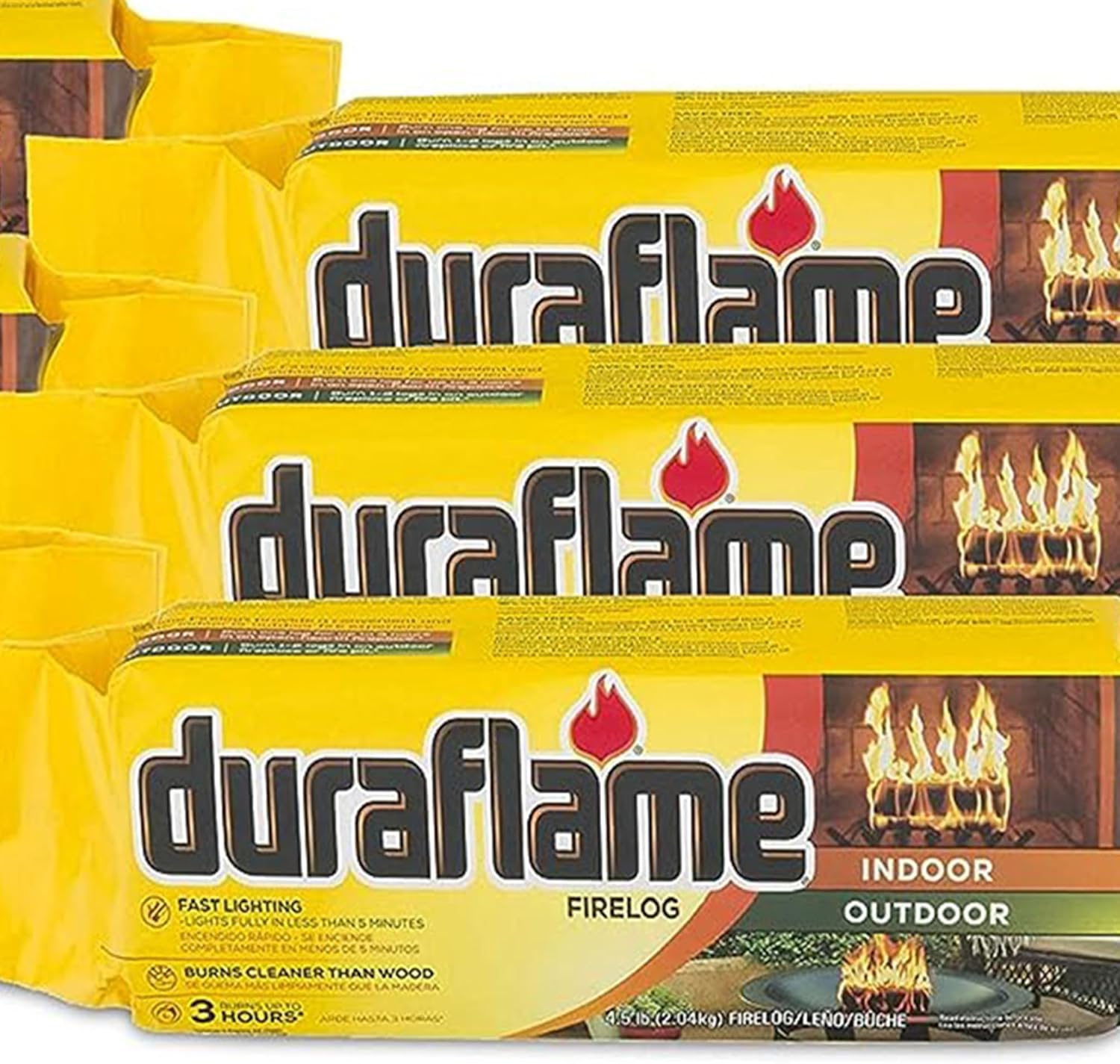 Duraflame Foco de luz rápida para interiores y exteriores de 4.5 libras para campamento, fogatas y chimeneas, 3 horas de tiempo de combustión (12