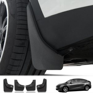 Aletas de barro para accesorios modelo Y 2021-2024, protectores de barro de material flexible a prueba de salpicaduras, no requiere perforación, Aletas de barro para accesorios modelo Y 2021-2024, protectores de barro de material flexible a prueba de salpicaduras, no requiere perforación,