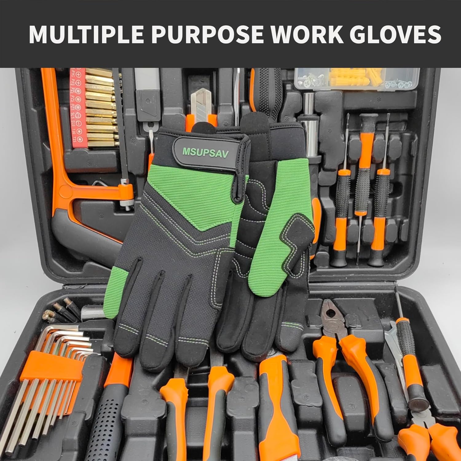 MSUPSAV Guantes de jardinería a prueba de espinas y resistentes a pinchazos con agarre, guantes de jardín para mujeres, guantes de trabajo de cuero,