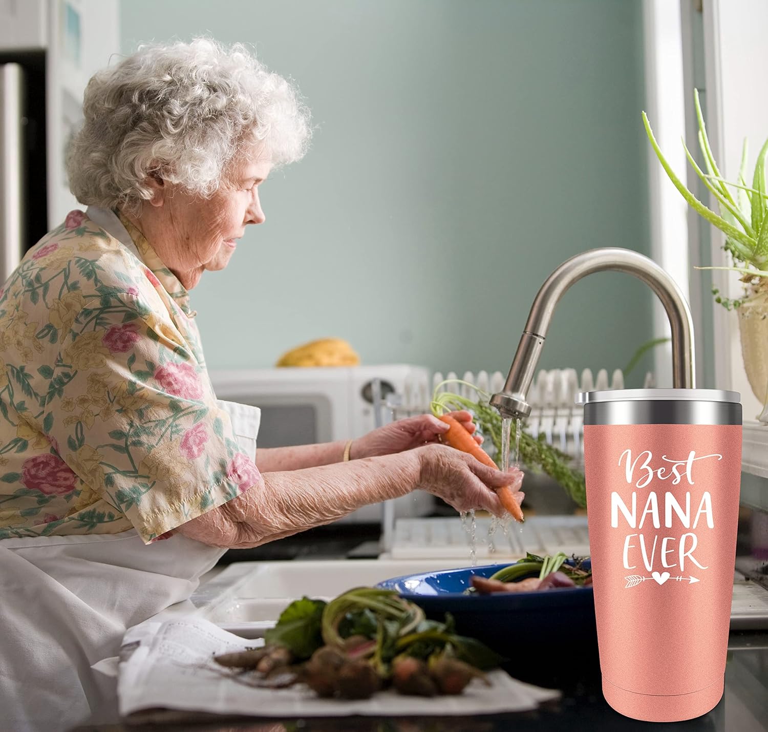 SOCOSYLLY Best Nana Ever-Funny Christmas Birthday Gifts for Nana New Nana Nana To Be, vaso de acero inoxidable con popote y tapa, vaso para el día