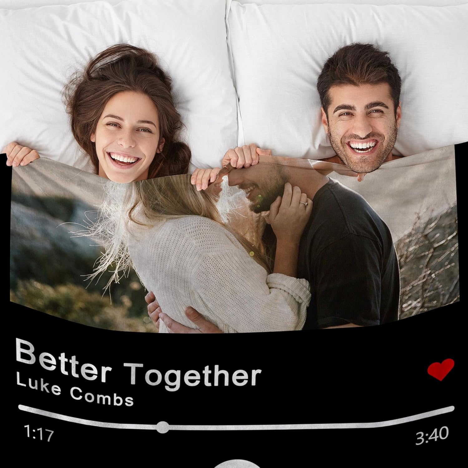 Manta musical personalizada con código de Spotify, regalos personalizados para parejas con fotos para novio, novia, manta personalizada con imagen