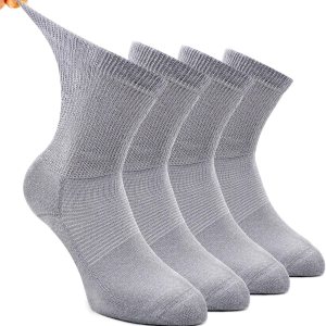 Busy Socks Paquete de 4 calcetines para diabéticos no vinculantes para hombres y mujeres, calcetines gruesos de algodón con parte superior suelta Busy Socks Paquete de 4 calcetines para diabéticos no vinculantes para hombres y mujeres, calcetines gruesos de algodón con parte superior suelta