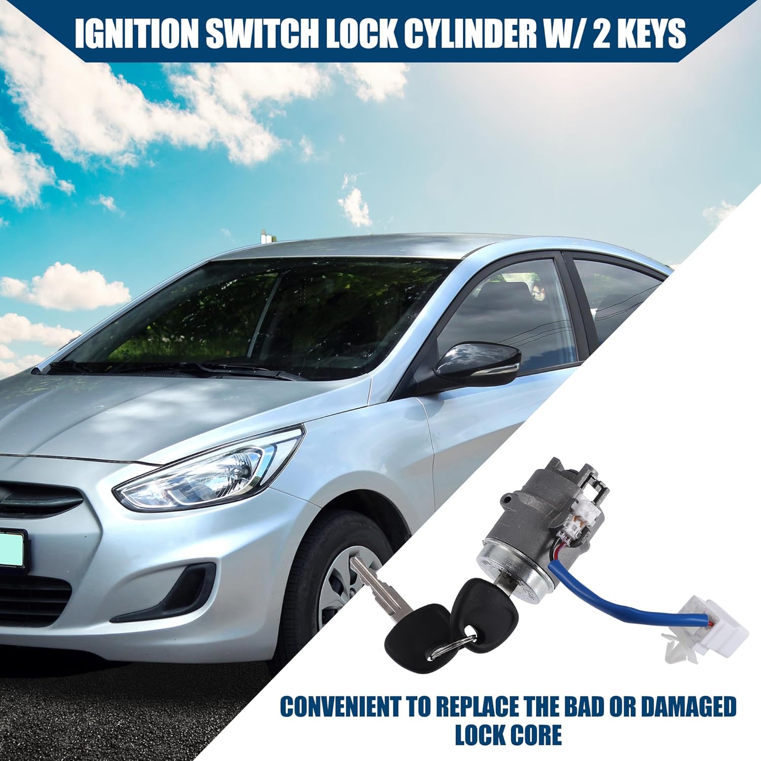 No.81920-1EA00 – Cilindro de bloqueo para interruptor de encendido de automóvil con 2 llaves para Hyundai Accent Sedan 2006-2011, juego de cilindros