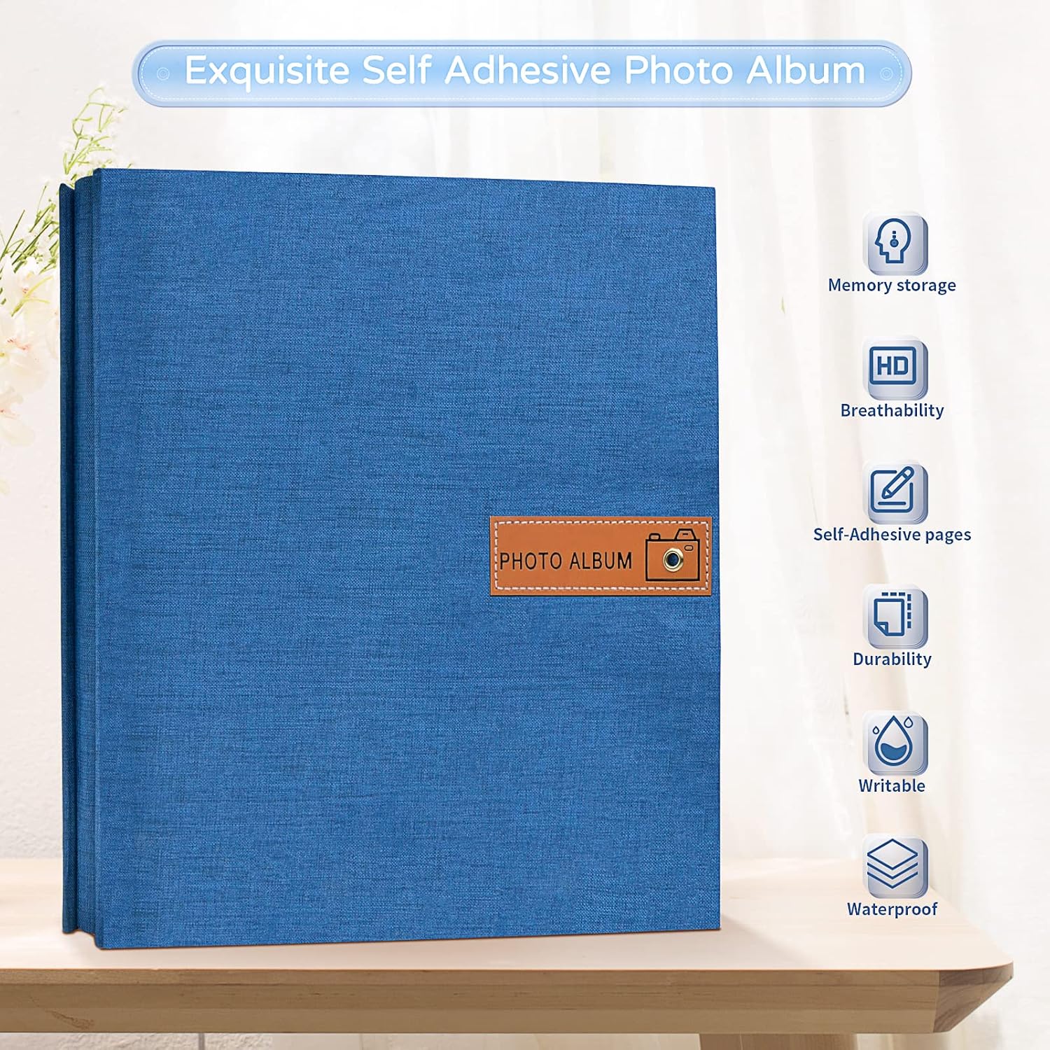 Popotop Álbum de fotos grande autoadhesivo de 4 x 6 pulgadas, 5 x 7 pulgadas, 8 x 10 pulgadas, álbum de recortes, libro de fotos, regalos para mamá,