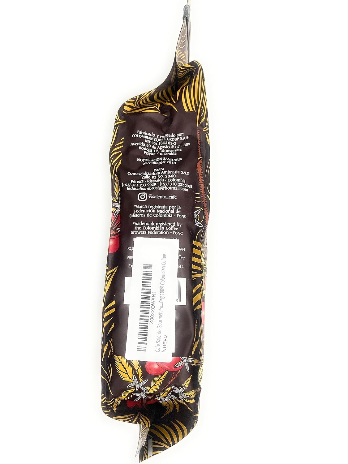 Cafe Salento Gourmet Premium – Café en grano entero, tostado medio, bolsa de 16 onzas, 100% café colombiano (grano entero de tueste medio)