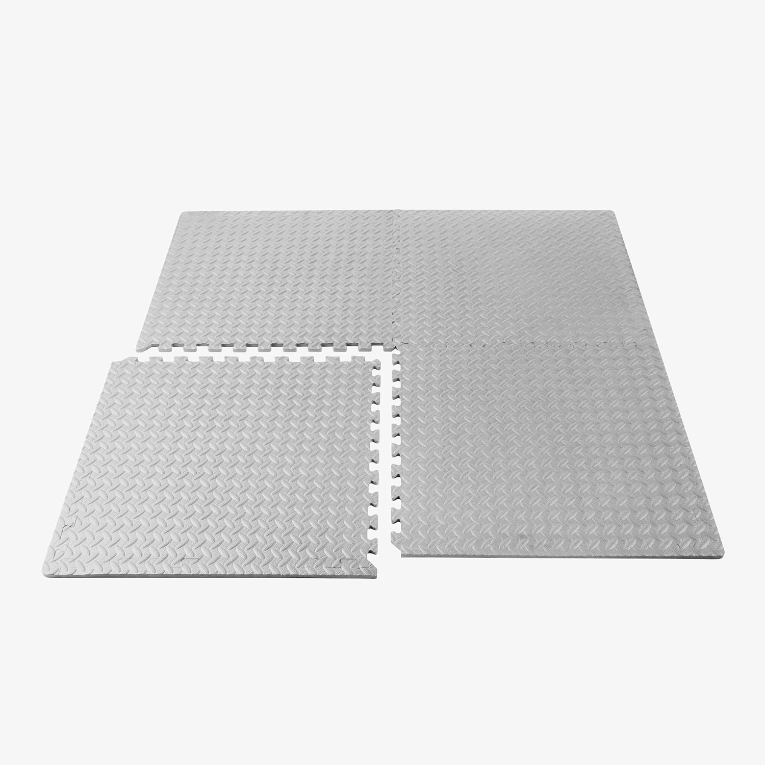 Velotas 12 Inch Interlocking EVA Foam Personal Fitness Mat, Diamond Plate Exercise Mats for Indoor Workout