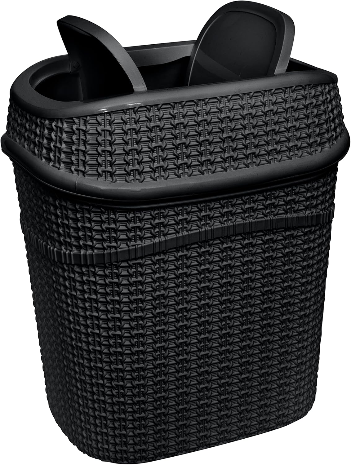 Bath Bliss Sailor Knot – Juego de escobilla de inodoro y basura, color negro mate