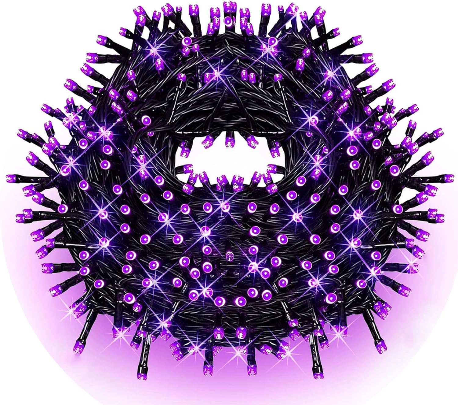FULLBELL Tira de luces negras de luz negra, 100 LED, 33 pies, luces negras para fiesta brillante, luces negras para fiesta de cumpleaños, Halloween,