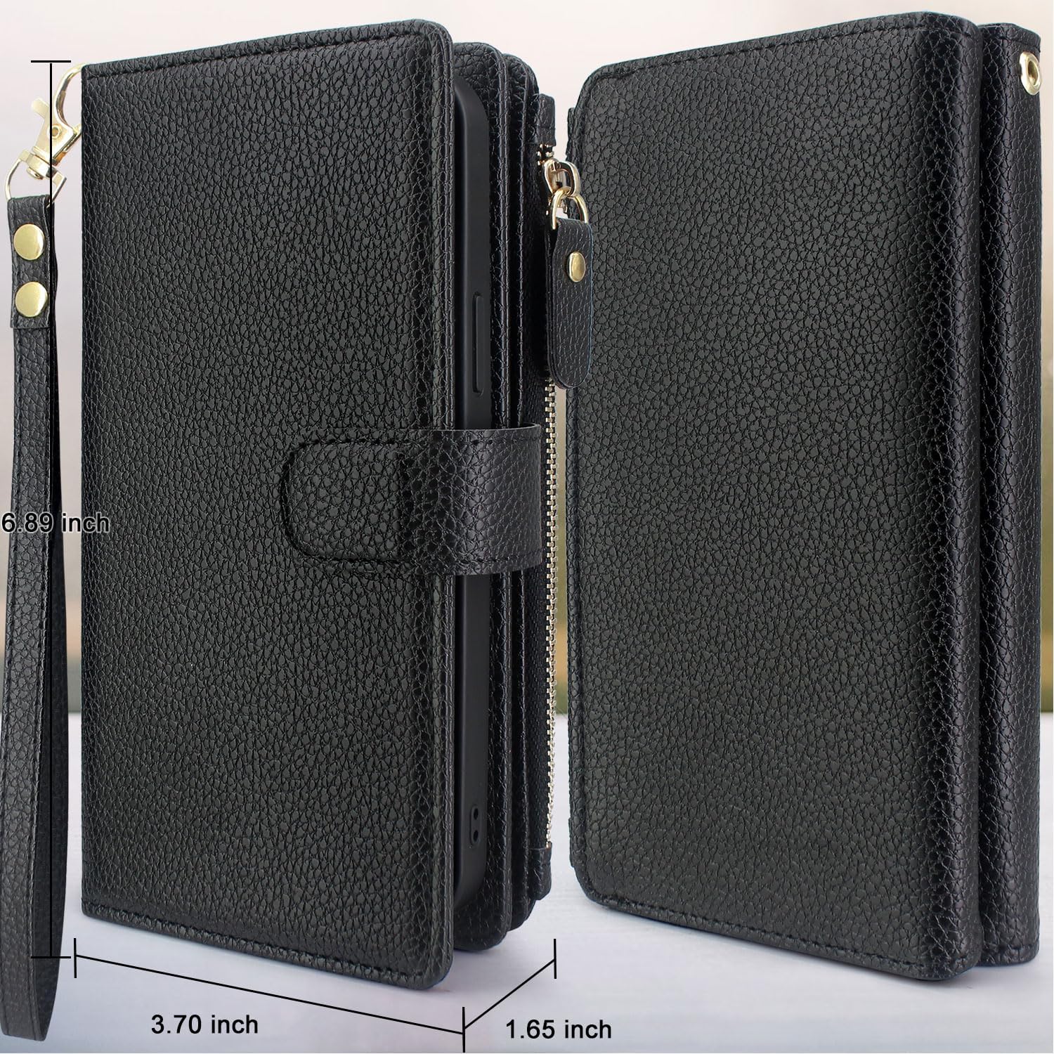 Harryshell Funda magnética desmontable para iPhone 151413 compatible con MagSafe de carga inalámbrica, múltiples ranuras para tarjetas, funda