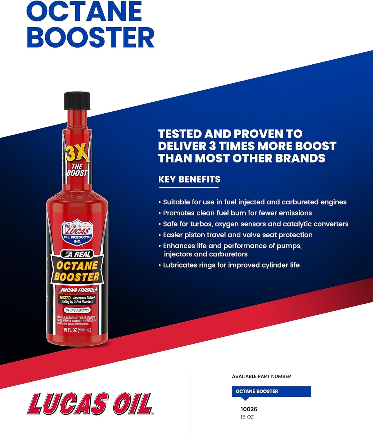 Lucas Oil 10026 Octane Booster – 15 onzas (paquete de 2)