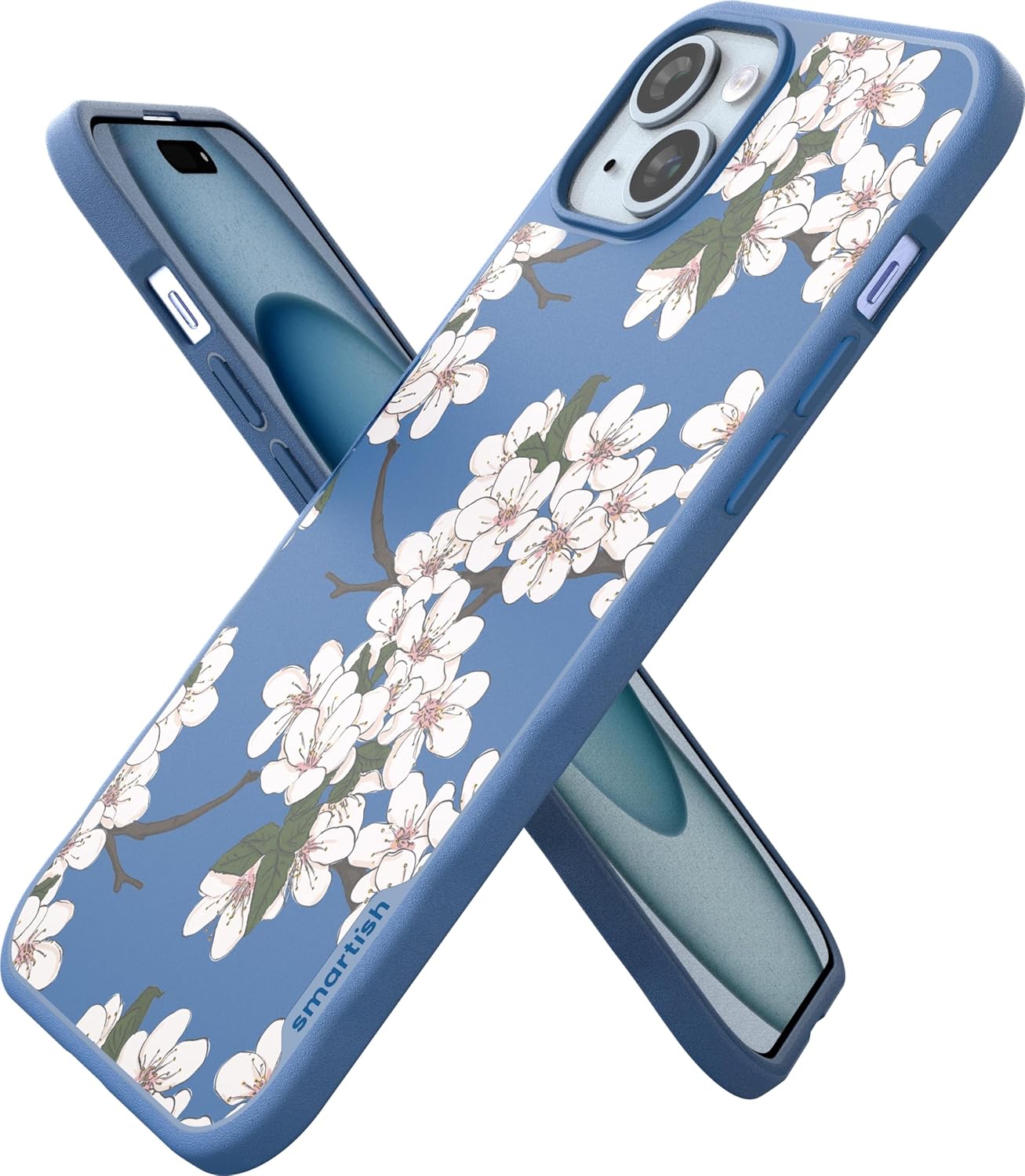 Smartish Funda magnética para iPhone 15 Plus, Gripmunk compatible con MagSafe ligera + protectora, funda de agarre delgadafina con forro de