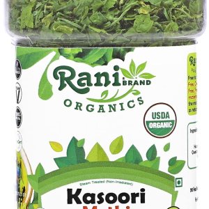 Rani Hojas de fenogreco orgánicas secas (Kasoori Methi) 1 oz (28 g) Tarro PET  Todo natural  Vegano  Apto para gluten  Sin OMG  Origen indio Rani Hojas de fenogreco orgánicas secas (Kasoori Methi) 1 oz (28 g) Tarro PET  Todo natural  Vegano  Apto para gluten  Sin OMG  Origen indio