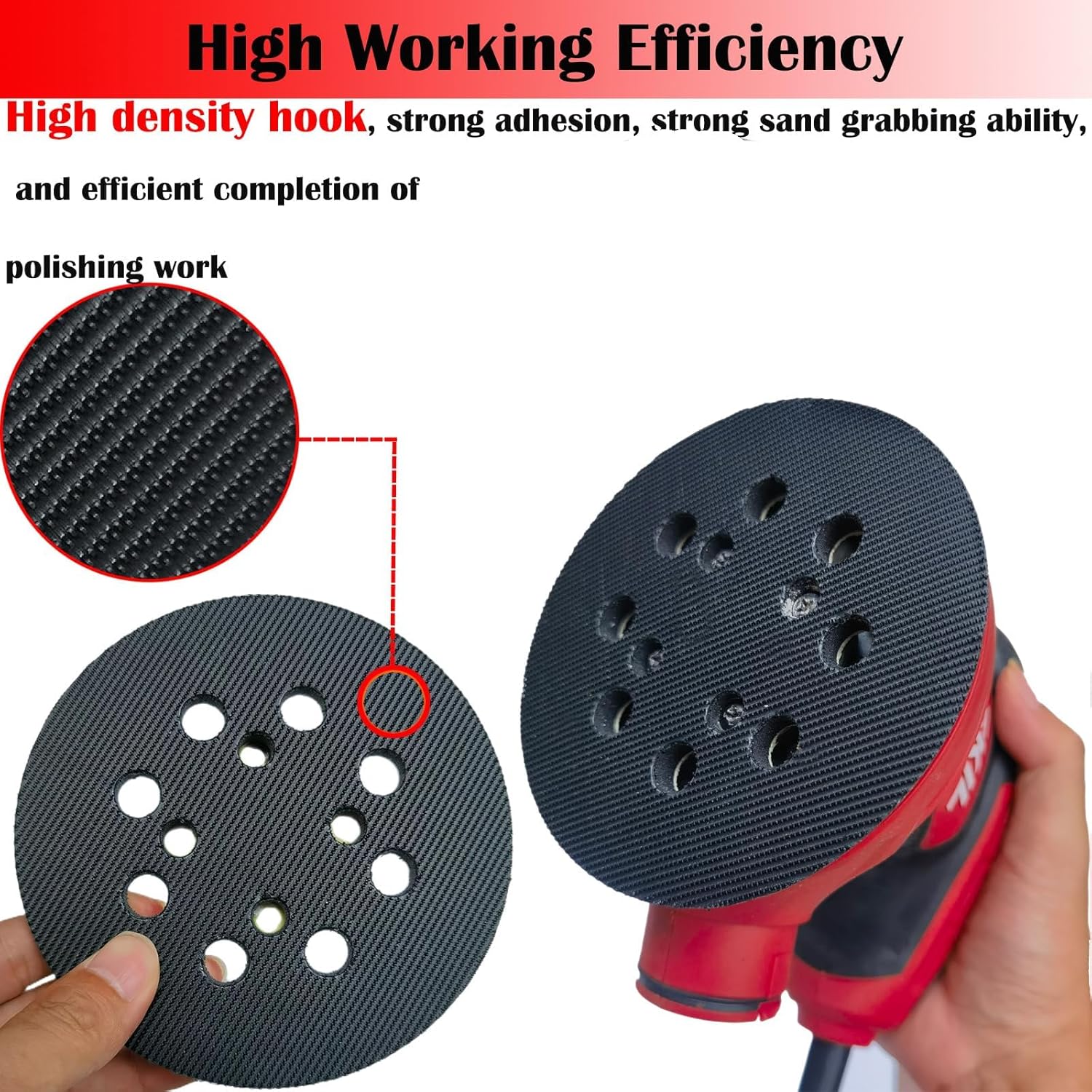 Almohadilla de lijado de reemplazo de gancho y bucle de 5 pulgadas y 8 orificios para SKIL SR211601 SR6604B SR660302 Random Orbital 5″ Lijadora Pad