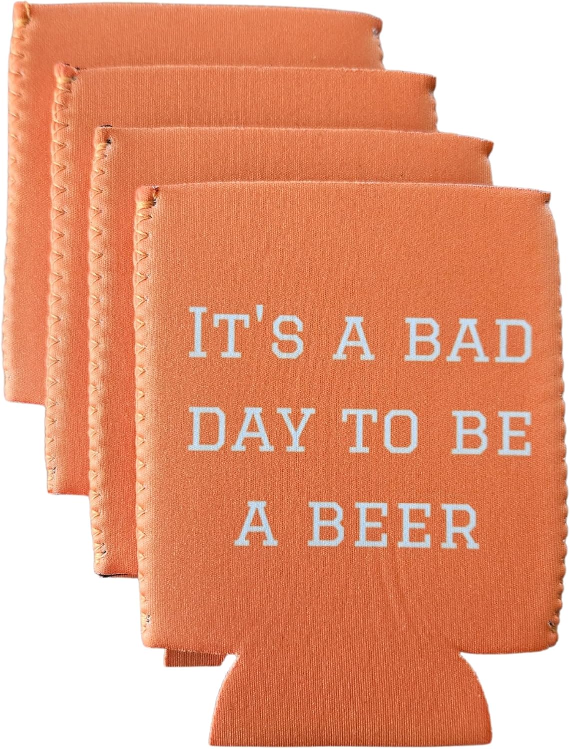 It’s a Bad Day To Be A Beer (paquete de 4) (6 colores) – Funda enfriadora de latas para fiestas en estacionamiento, campo de golf, fiestas al aire