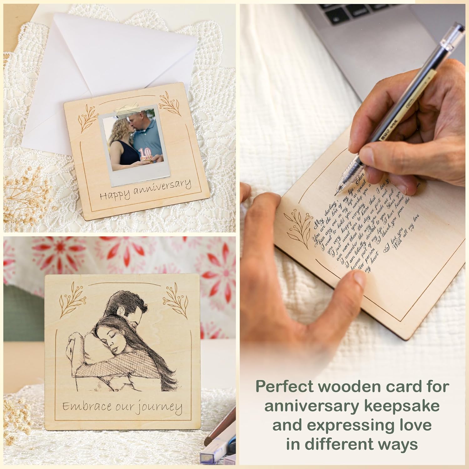 Tarjeta de regalo de 30 aniversario para parejas, tarjeta de madera para 30 aniversario de boda, regalo para marido y esposa, tarjeta de