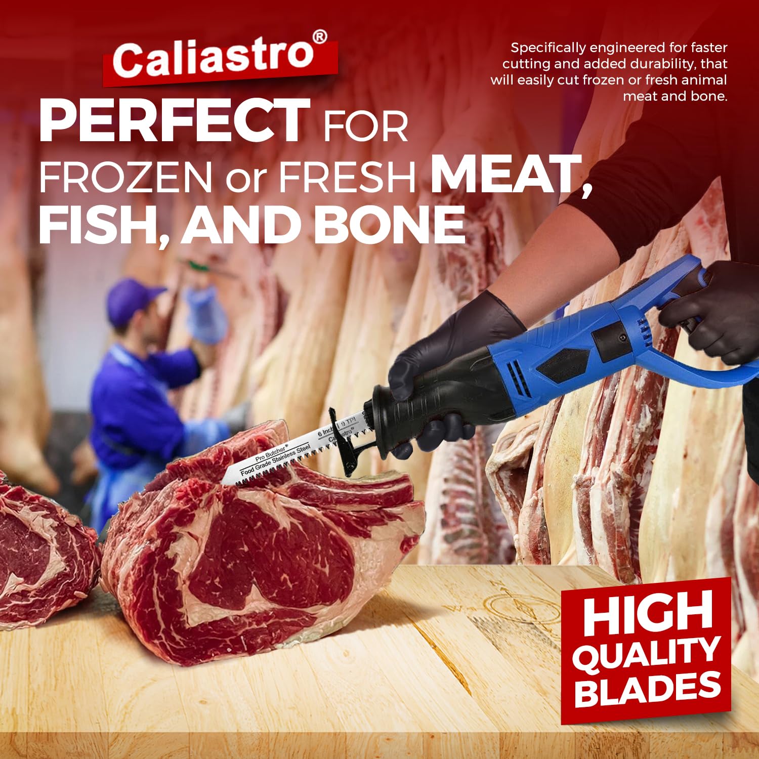 Hojas de sierra de corte de hueso de carne congelada de acero inoxidable de 6 pulgadas para sierras recíprocas y Sawzall, paquete de 5