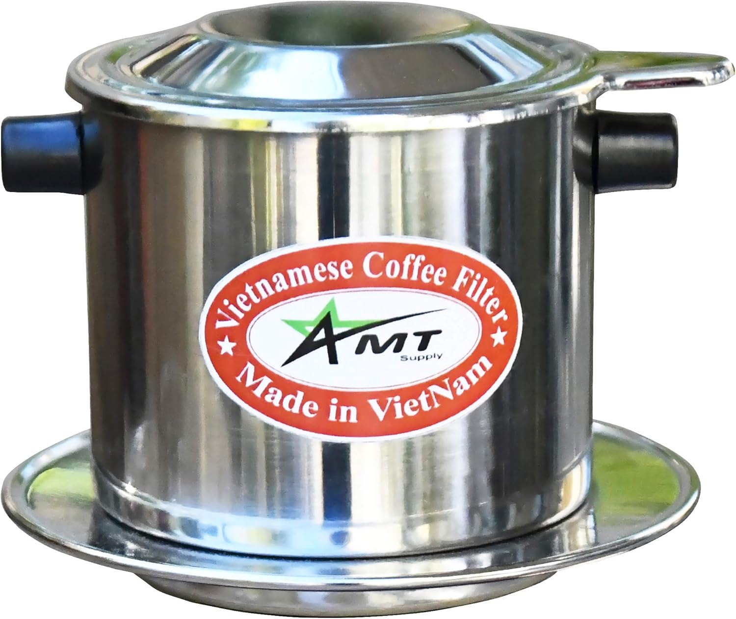 AMT Filtro de café vietnamita de 9.5 onzas, 2-3 porciones Phin, gotero de café vietnamita con rosca para estilo vietnamita en la oficina en casa