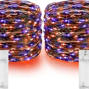 Dazzle Bright – Guirnalda de cobre con 60 luces LED de 20 pies de largo a pilas y a prueba de agua para decoraciones navideñas, de interior, Dazzle Bright – Guirnalda de cobre con 60 luces LED de 20 pies de largo a pilas y a prueba de agua para decoraciones navideñas, de interior,
