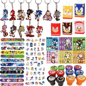 Anwaterfar 110 Pcs Birthday Party Supplies for Kids, Cartoon Themed Party Favors with Goodie Bags,Keychain,Stampers,Stickers,Birthday Carnival Anwaterfar 110 Pcs Birthday Party Supplies for Kids, Cartoon Themed Party Favors with Goodie Bags,Keychain,Stampers,Stickers,Birthday Carnival