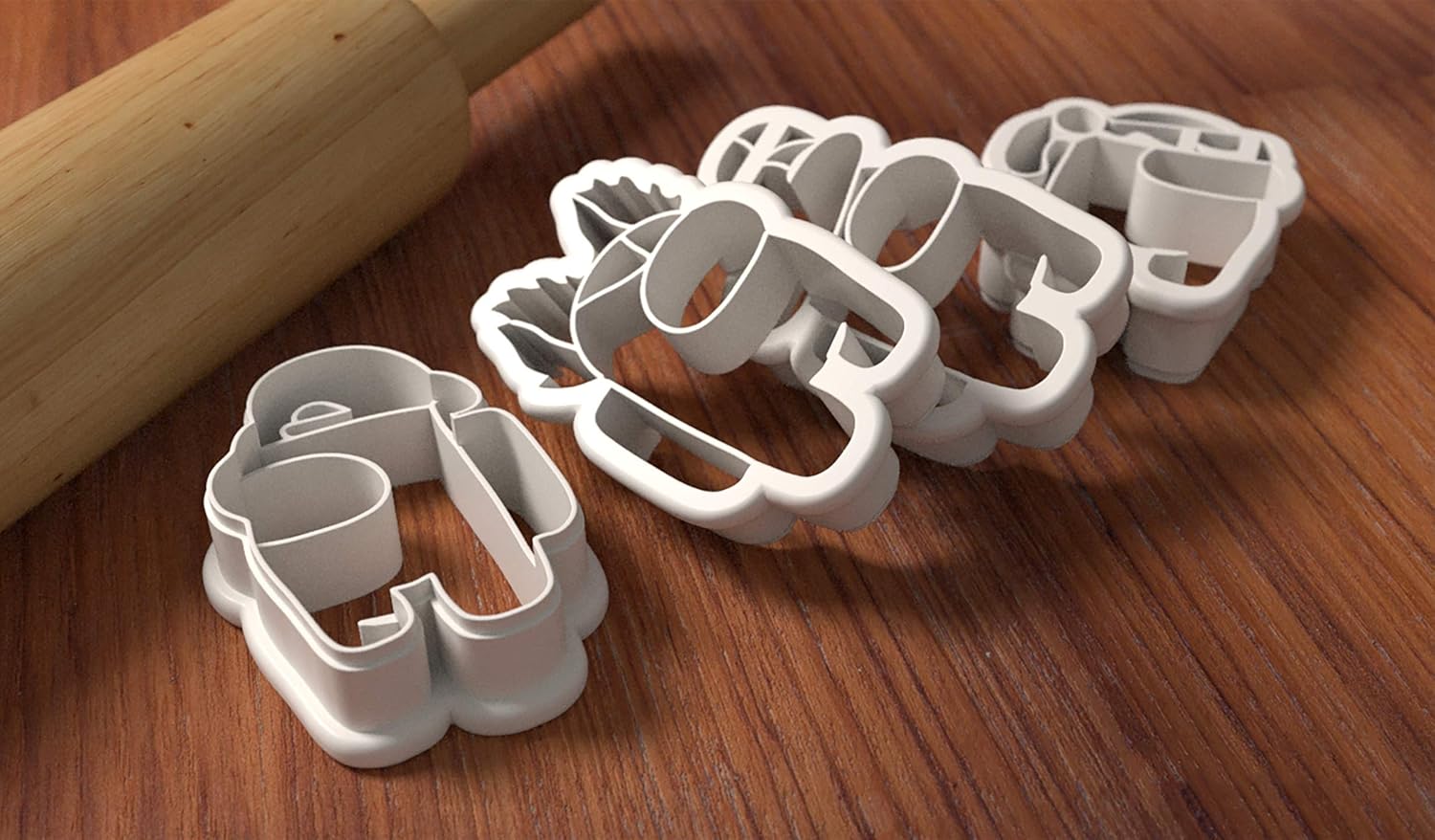 Among Us Cookie Cutter Set – Woolf ears – Flamingo – Bandanna – Baseball hat – Cookie Cutter and Fondant Cutter and Clay Cutter