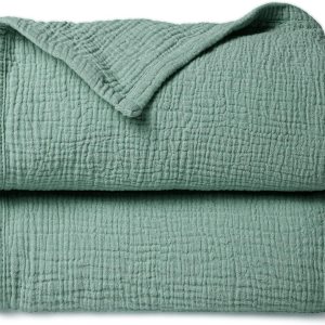 Lulu moon Manta de muselina para cuna para bebé y niño pequeño, 47 x 47 pulgadas (hoja de loto) Lulu moon Manta de muselina para cuna para bebé y niño pequeño, 47 x 47 pulgadas (hoja de loto)