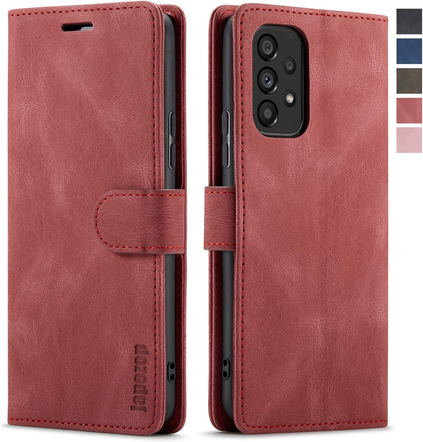 Funda para Samsung Galaxy A53 5G, Samsung Galaxy A53 5G con tarjetero bloqueo RFID atril magnético, funda de cuero con tapa para Samsung Galaxy A53