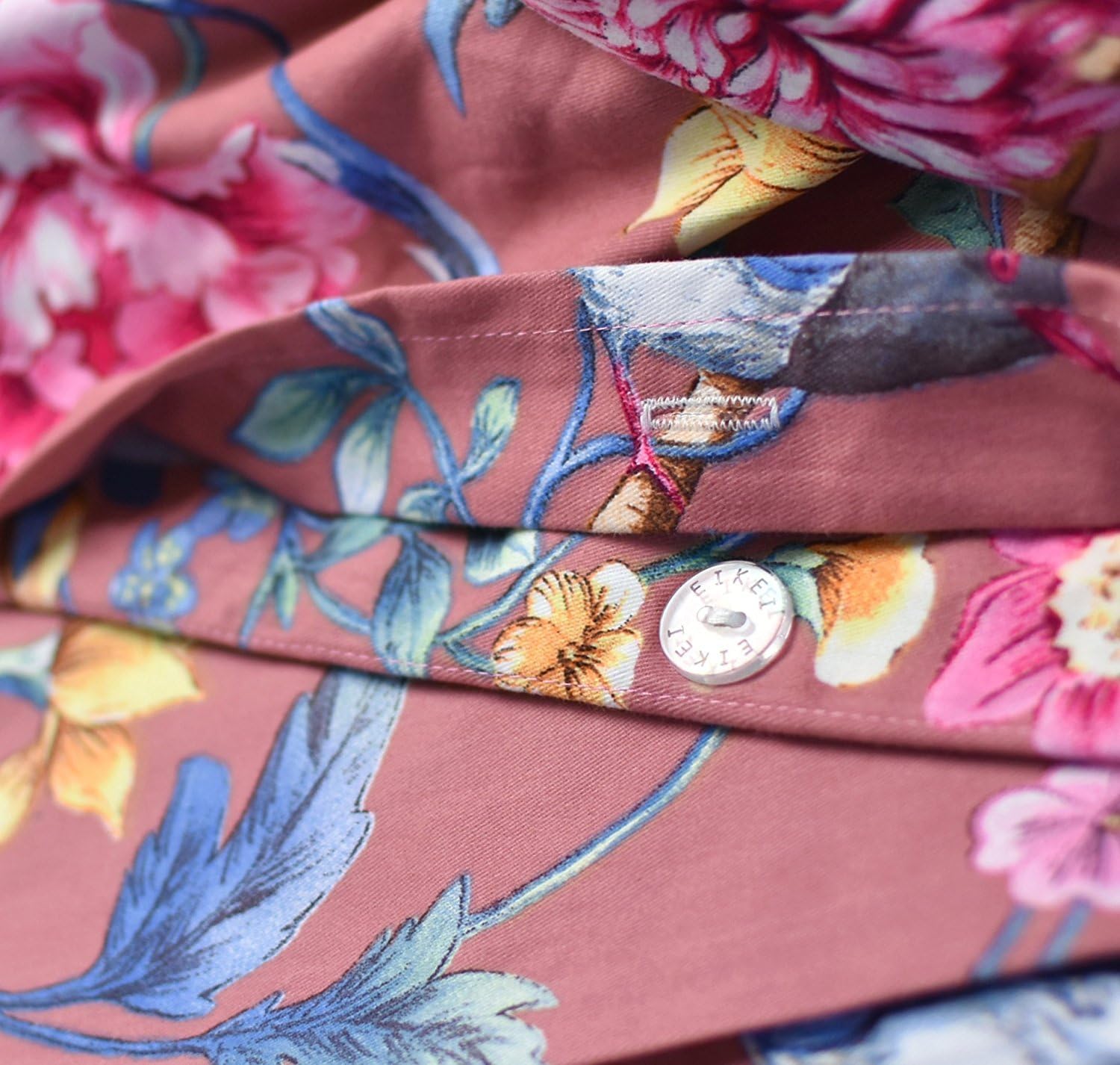 Eikei Juego de funda de edredón de jardín botánico, 100% algodón cepillado lavado, estampado asiático chinoiserie, colorido árbol tropical ramas y