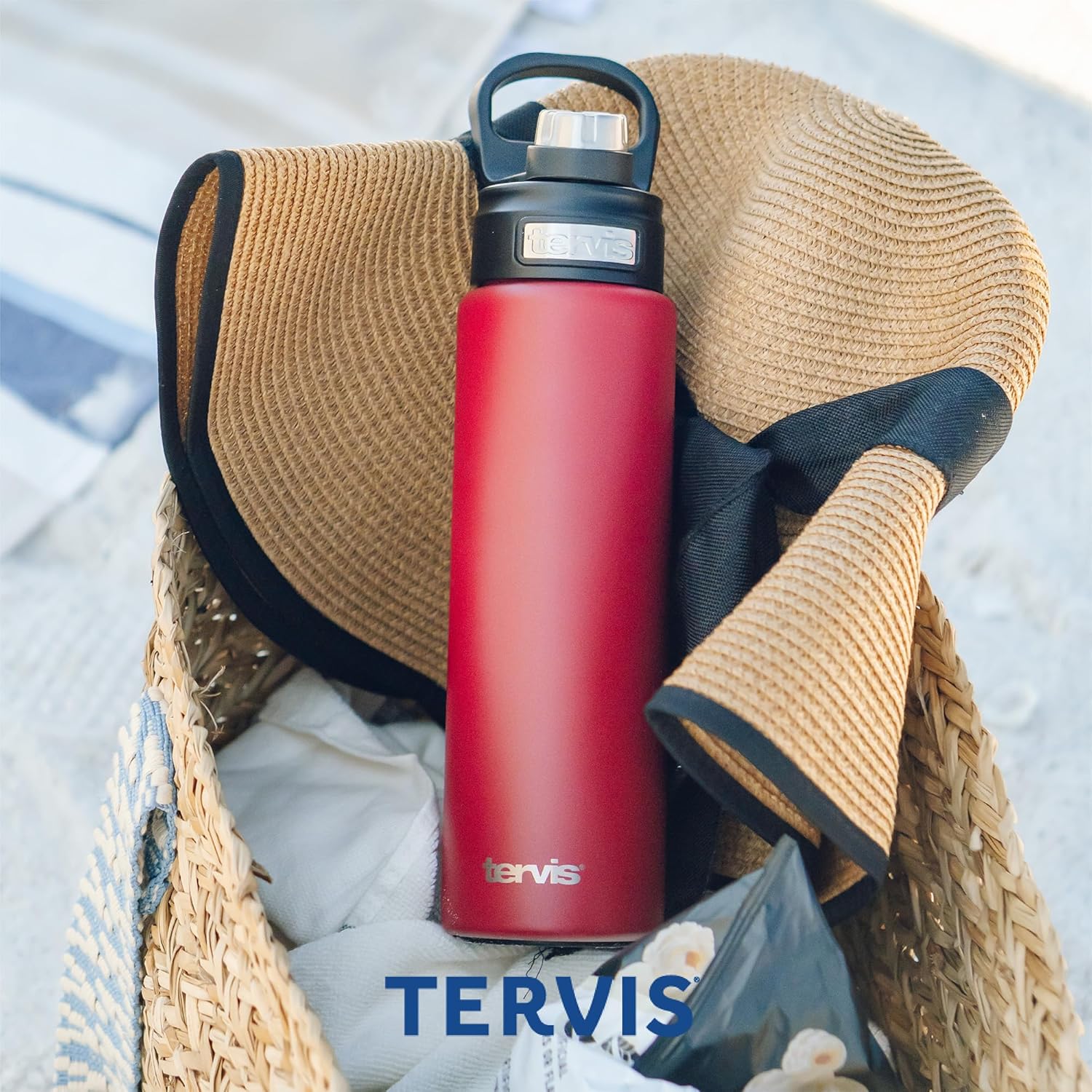 Tervis Leopard Animal Print Collection – Vaso aislado de triple pared para viaje mantiene las bebidas frías, botella de boca ancha de 24 onzas,