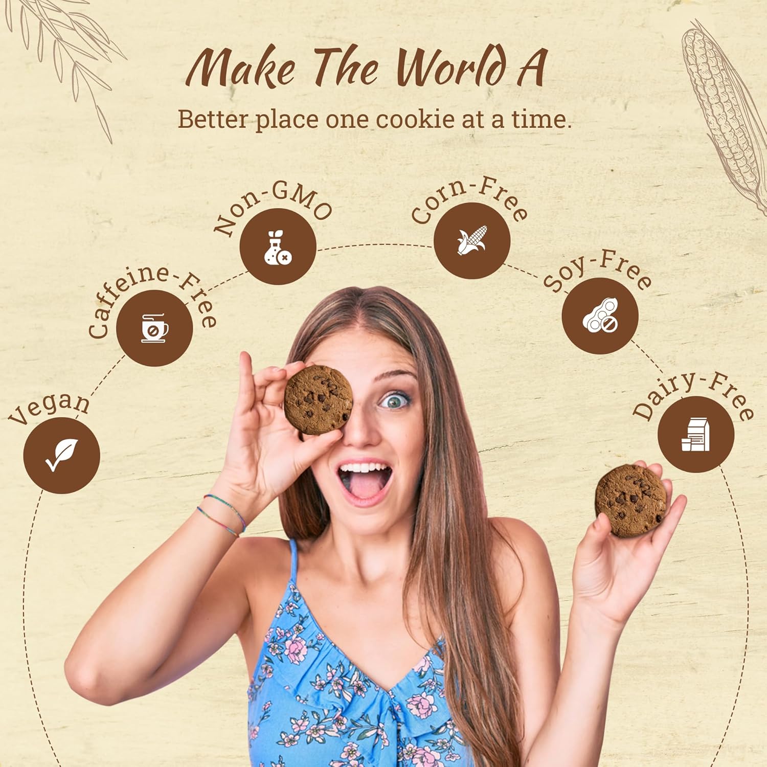 Missy J’s Mezcla orgánica de galleta de trigo integral de algarroba de 12 onzas, 1 paquete, sustituto saludable sin cafeína del chocolate, hecha con
