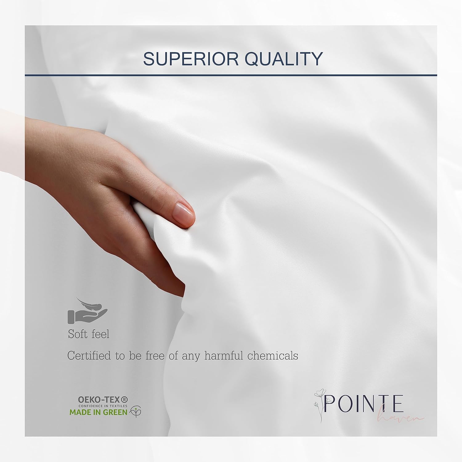 Pointehaven Juego de sábanas y fundas de almohada 100% percal de algodón suave, estampadas, se adapta a colchones de 18 pulgadas de profundidad,