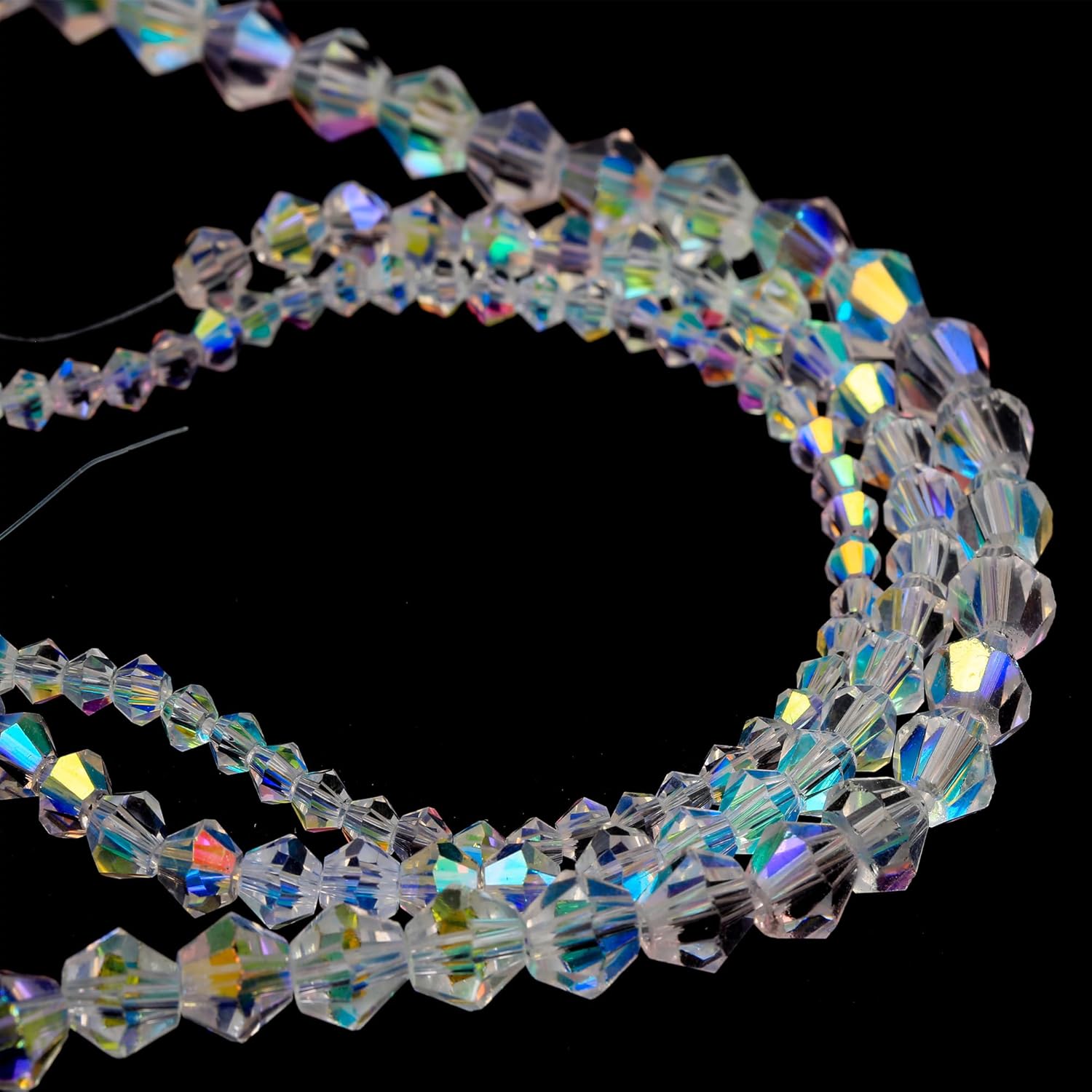 Cuentas de cristal de bicona, cuentas de cristal AB transparentes facetadas, cuentas espaciadoras sueltas a granel para manualidades, pulseras,