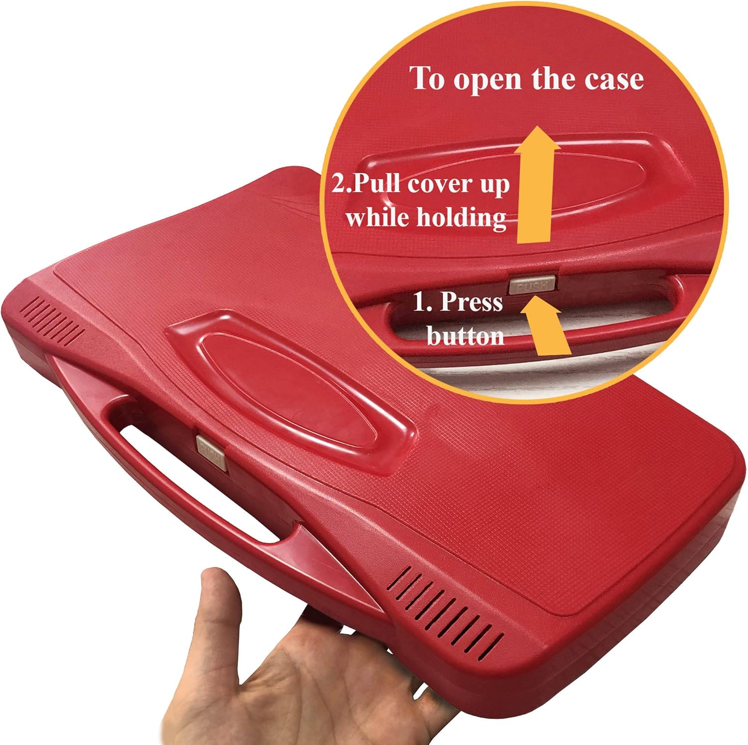 Xylophone 25 Note Chromatic Glockenspiel en una caja de plástico roja – Juegos de tarjetas con 23 canciones codificadas por letras