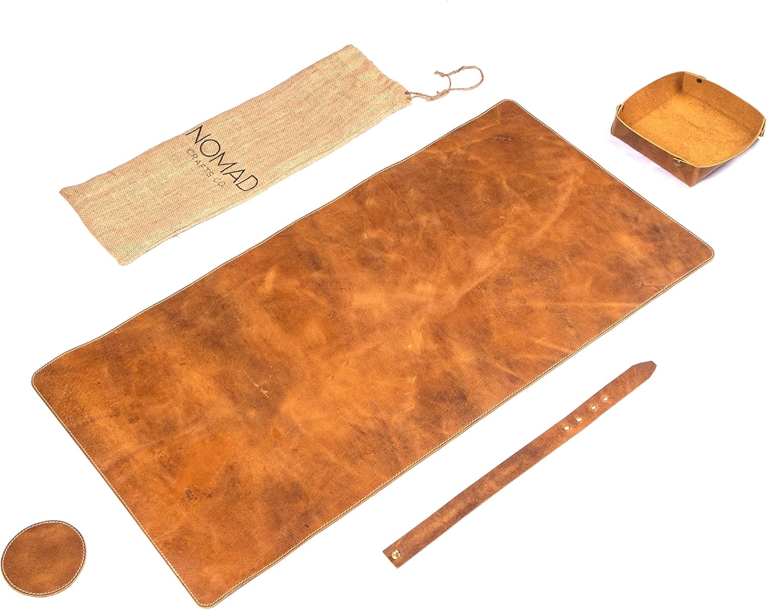 Tapete de escritorio de cuero genuino para escritorio (32 x 16), organizador de escritorio duradero, almohadilla de escritorio de cuero grande,
