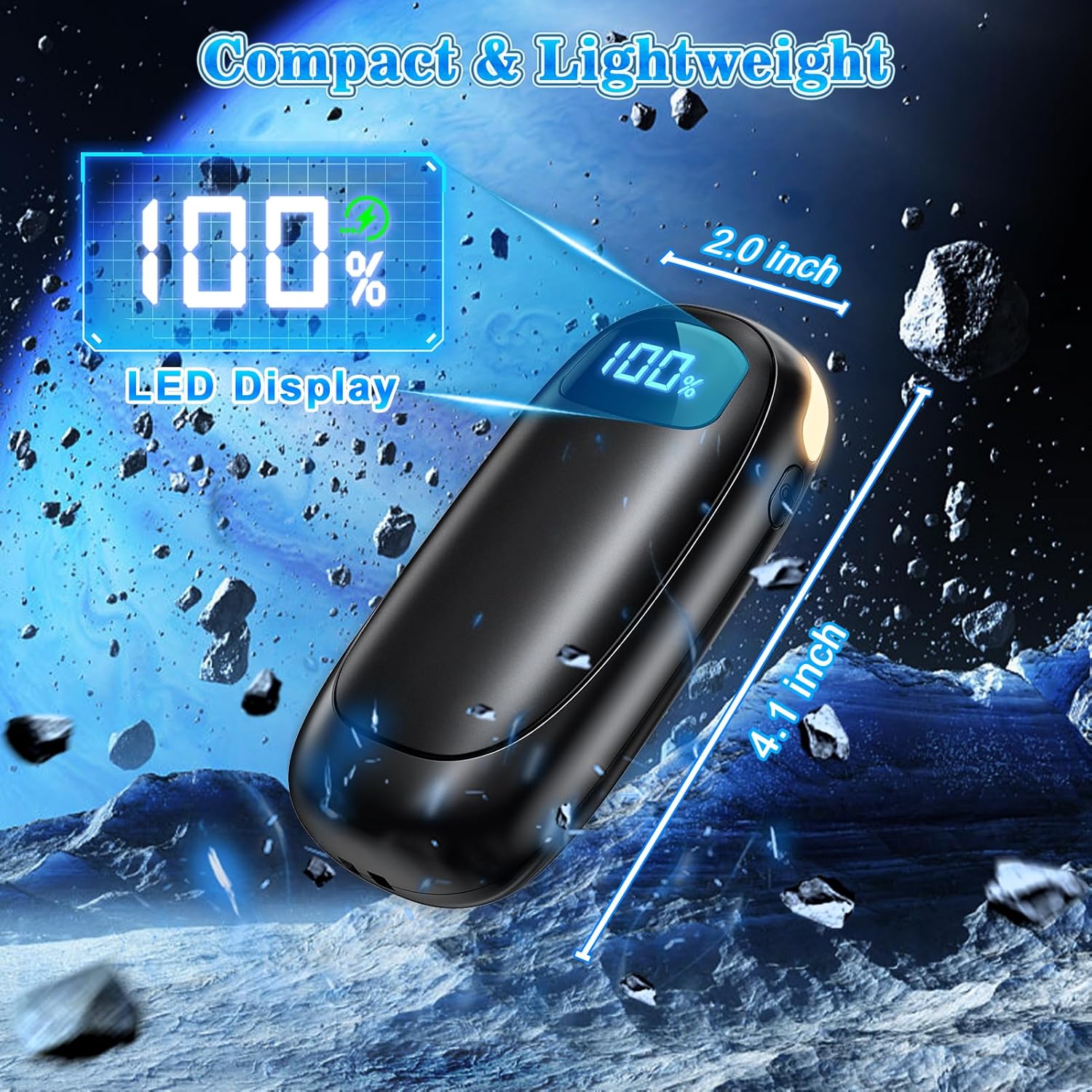 Calentadores de manos recargables, paquete de 2 calentadores de manos eléctricos de 14000 mAh, 16 horas de calor de doble cara, máximo 131 ,