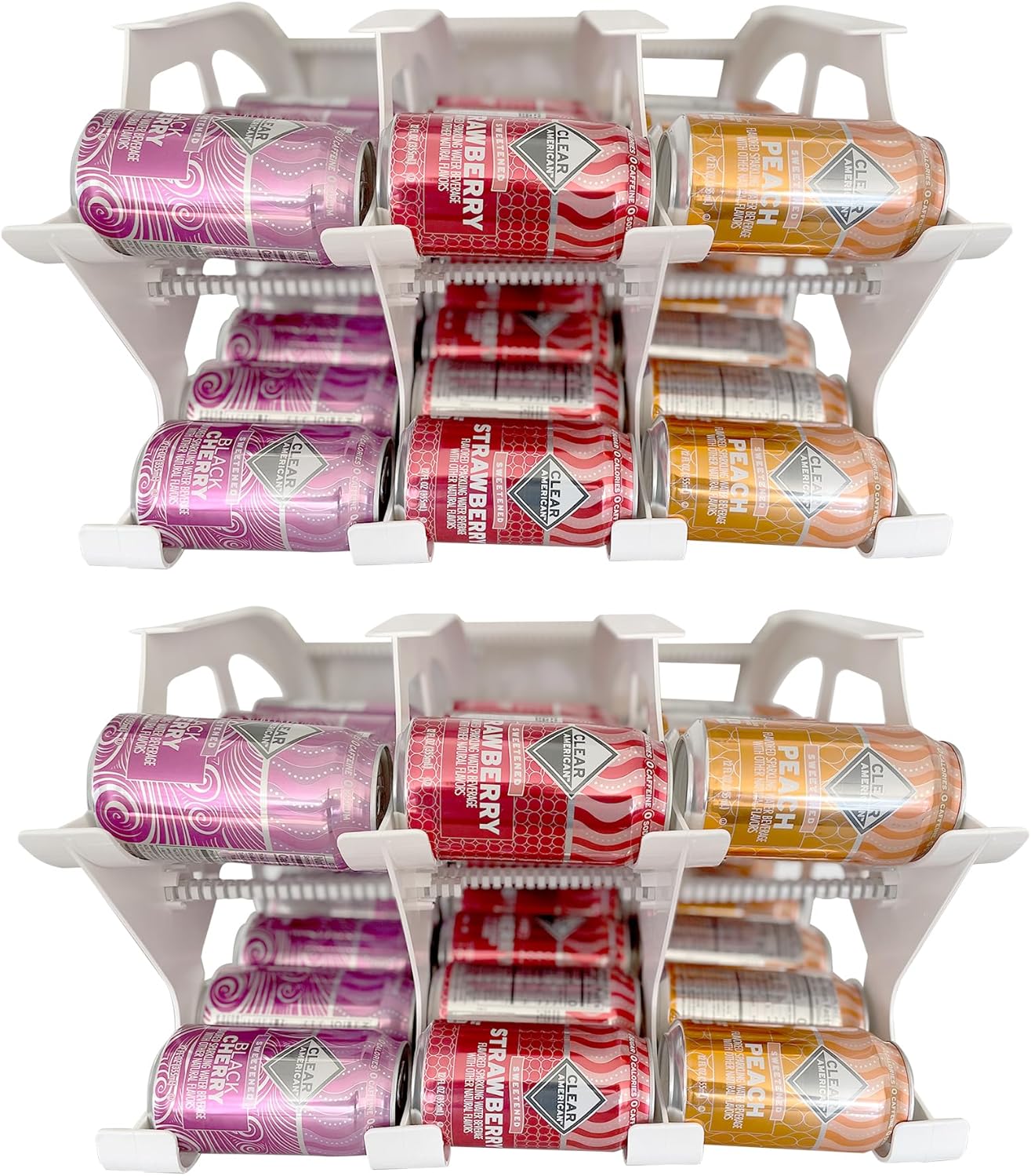 FIFO Mini rastreador de latas para encimera con capacidad para hasta 30 tamaños de latas estándar de 10 a 24 onzas para organización de despensa y