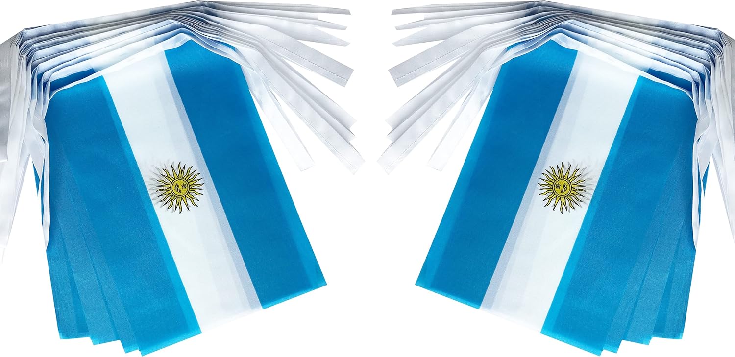Cadena de bandera argentina de Argentina, pequeñas banderas de banderín argentino, para gran apertura, Juegos Olímpicos, eventos deportivos