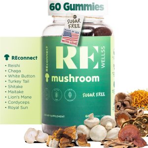 REWELLS Gomitas de hongos I Gomitas sin azúcar I Suplementos dietéticos I Suplemento de hongos para hombres y mujeres I 8.47 oz I 60 gomitas REWELLS Gomitas de hongos I Gomitas sin azúcar I Suplementos dietéticos I Suplemento de hongos para hombres y mujeres I 8.47 oz I 60 gomitas