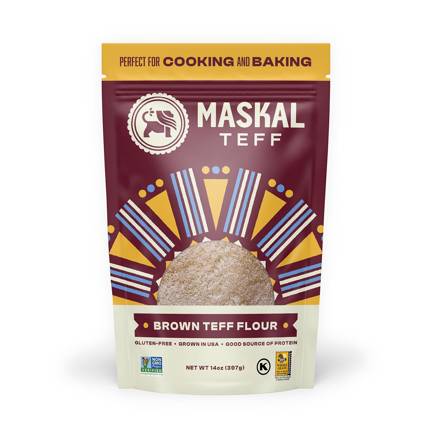 Maskal Teff Harina de Teff marrón, 14 onzas