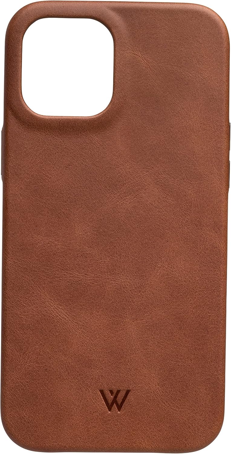 Wilken – Funda de cuero envuelta compatible con iPhone, compatible con MagSafe y carga inalámbrica, cuero de grano superior, protección de pantalla