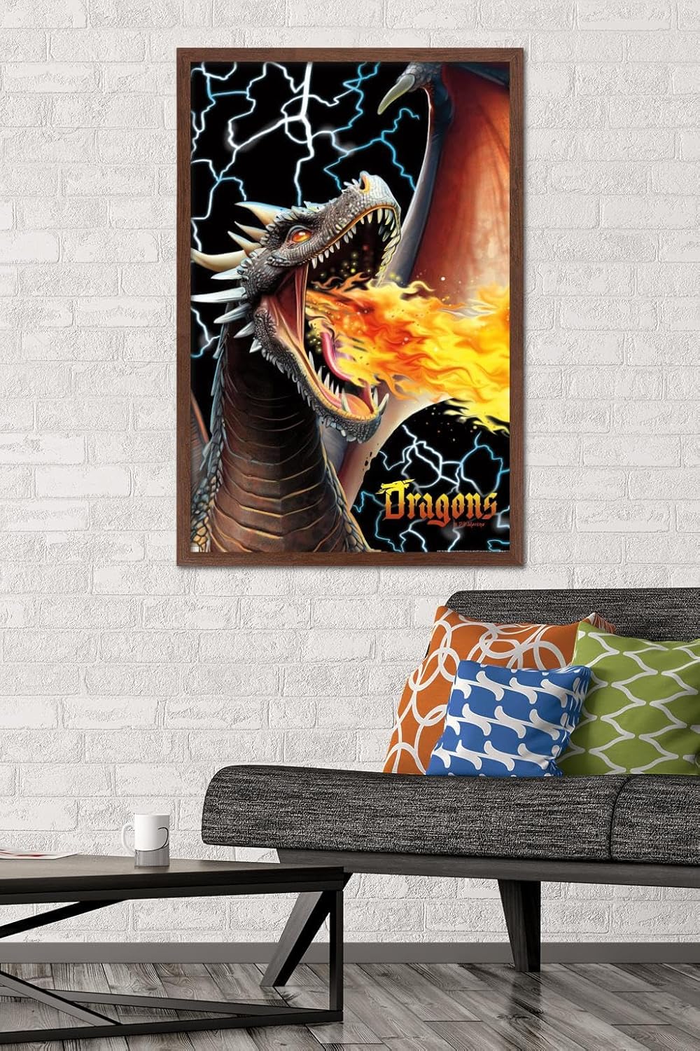 Trends International PD Moreno – Póster de pared de relámpago de dragón