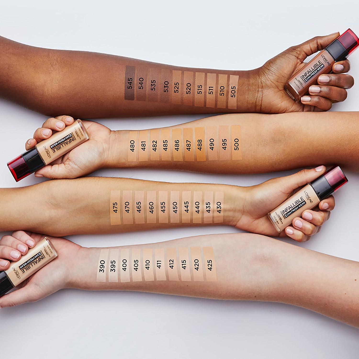 L’Oréal Paris Maquillaje Infallible hasta 24 horas Fresh Wear Base de maquillaje, avellana, 1 onza (paquete de 2)
